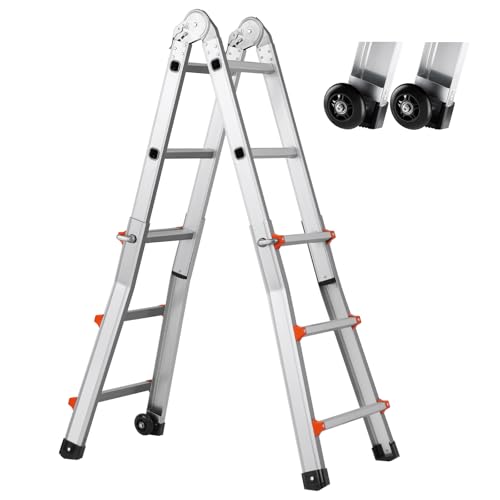 VEVOR 9.5 FT Telescoping Ladder - Compact & Portable Aluminum Extension Ladder, 330lb Load Capacity for Home, Roof, Stairs, Indoor & Outdoor Use by VEVOR - Image 9