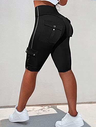 Flamingals Biker Shorts for Women High Waist Cargo Athletic Shorts Butt Lifting Workout Shorts Running Shorts2