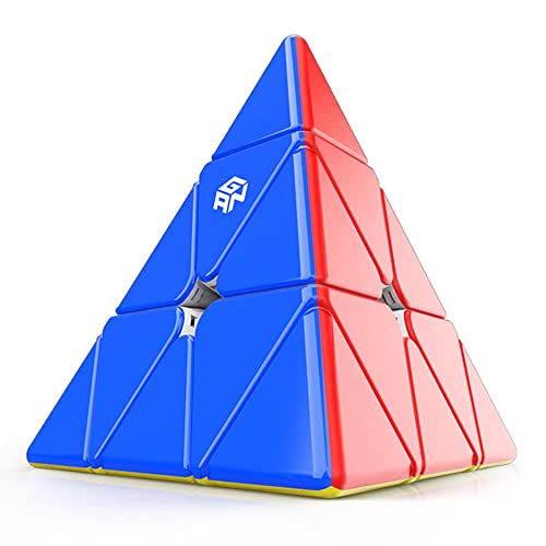 CuberShop GAN Pyraminx M Magnetic Speed Cube (Enhanced Core Positioning Frosted Ver.), GAN 2020 Liteweight Stickerless Pyramid Cube, with Innovative Core Positioning System