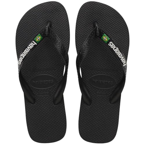 Sandalias Havaianas Brasil Logo Havaianas Adulto Unissex Preto/Preto 43/44