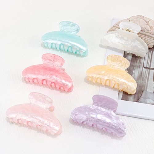 Canitor Hair Claw Clips for Women Acrylic Marbled Hair Clips for Thick Thin Hair Emi Cute Hair Accessories for Girls Teen Gifts Stocking Stuffers Bulk Pack