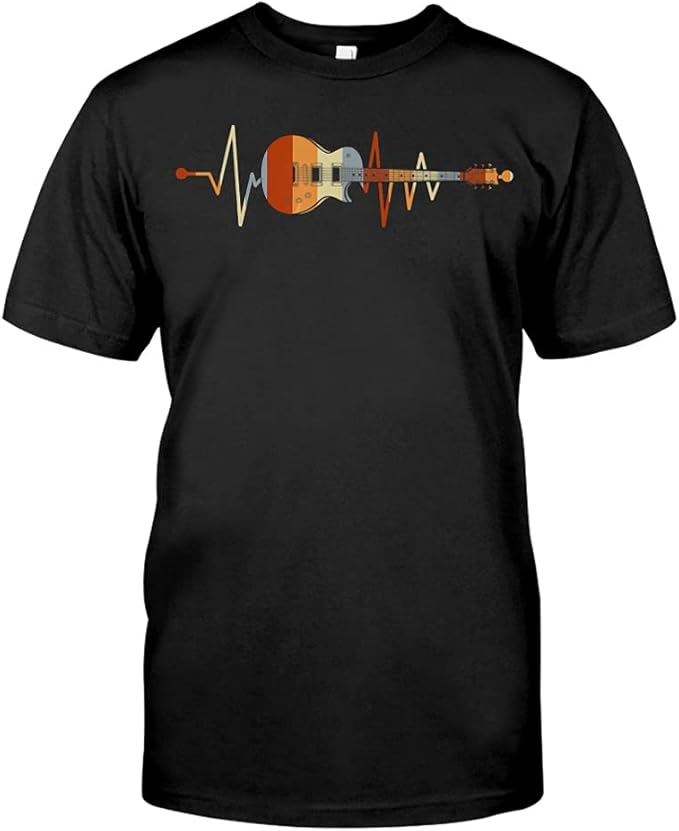 Heartbeat Guitar Shirt Guitar Shirt, Tee Shirts Guitar, Guitar T Shirt