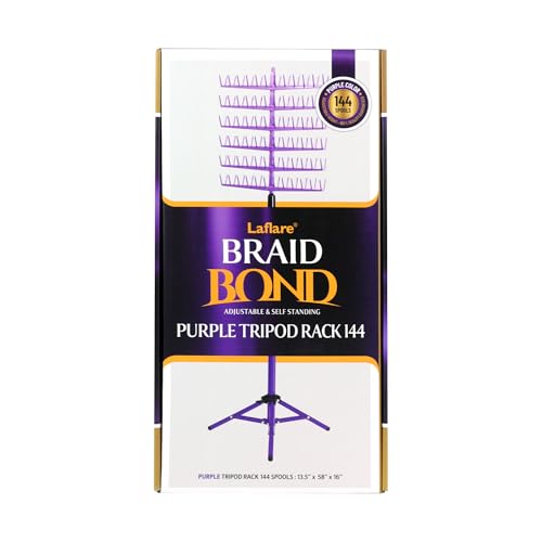 Laflare Standing Braid Hair Organizer 144 Pegs Hair Extension Holder Divider & Display Stand for Hair Braiding Height Adjustable Rack Easy to Assemble (Purple)