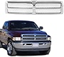 CarPartsDepot Front All Chrome Grille Grill Assembly Chrome Frame Shell With Honeycomb Grid Insert Compatible With DODGE Ram 1994-2002 1500 2500 3500 Pickup Truck CH1200178 55055252