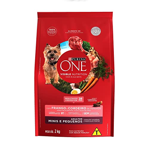 NESTLÉ PURINA ONE Ração Seca para cães adultos Minis e Pequenos Frango e Cordeiro 2kg