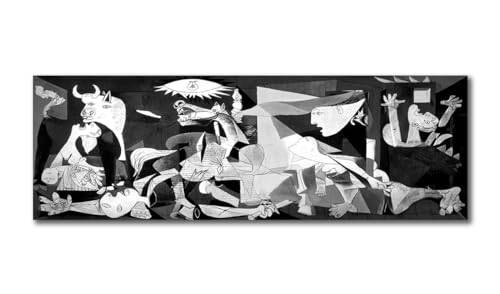 Image of Sikhash Pablo Picasso Canvas Paintings Guernica Cubism Art | Famous Artist Paintings Wall Decor for Bedroom | 27x9 Inches Unframed