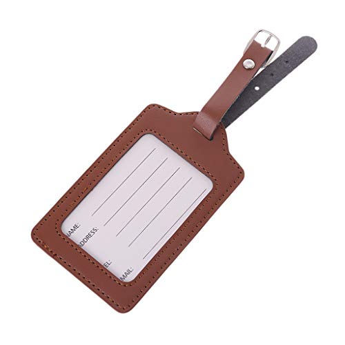 Preisvergleich Produktbild Cansenty Tragbare Gepäckanhänger aus PU-Leder für Kofferanhänger, Reisezubehör braun