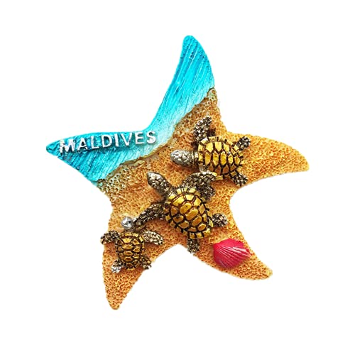 Aimant de réfrigérateur 3D étoile de mer Maldives - Cadeau souvenir en résine thumbnail