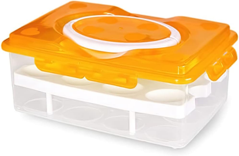 2 Tiers Egg Container Deviled Egg Carrier Eggs Holder with