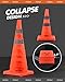 HiGiant [4 Pack] Collapsible Traffic Safety Cones 28'' inch, Orange Pop-up Cones with Reflective Collar, Caution Cones for Road Driving Practice and Parking lot