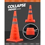 HiGiant 4 Pack 28" Collapsible Traffic Safety Cones, Orange Cones - Image 2