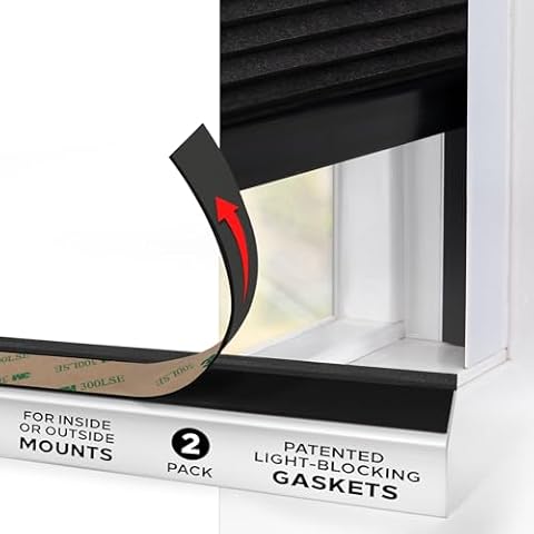 Sleepy Time Tracks Light Blockers for Blinds - Original PVC Light Blocking Strips for Blinds, Window Light Blockers for Blackout Shades, Made in USA (60" Removable White) Cover