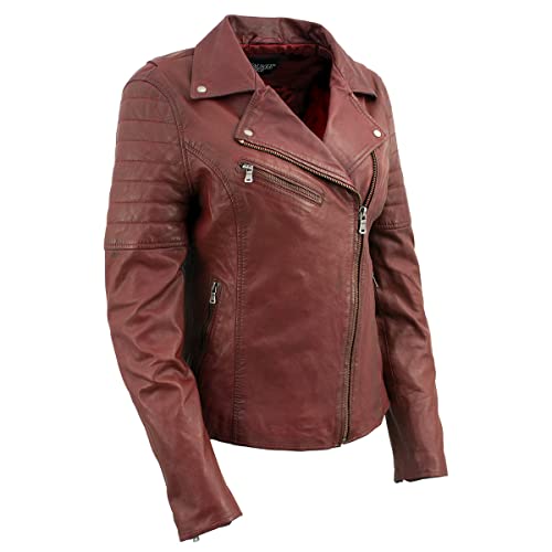 Milwaukee Leather Red Vintage Motorcycle Inspired Vegan Tan Fashion Leather Jacket for Women SFL2812 - Large