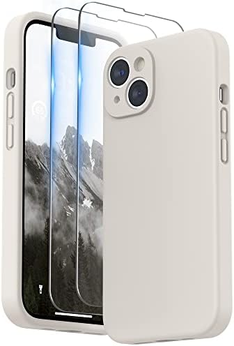 SURPHY Silikonowe Etui do iPhone 14 z Ochraniacz Ekran, Case Pokrowiec do iPhone 14 z Ochraniacz Aparatu, etui na telefon iPhone 14 6.1 Cala 2022, Liliowy fiolet