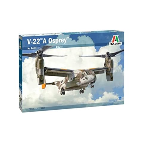 Italeri -1463 V-22 A Osprey, 1:72 Scale, Model Kit, Plastic Model to Assemble, Modeling, Grey, IT1463 Cover