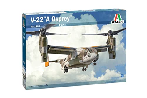 Italeri -1463 V-22 A Osprey, 1:72 Scale, Model Kit, Plastic Model to Assemble, Modeling, Grey,...