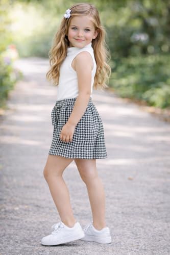 Image of Girl's Solid Cotton Blend Style Top and Shorts Set