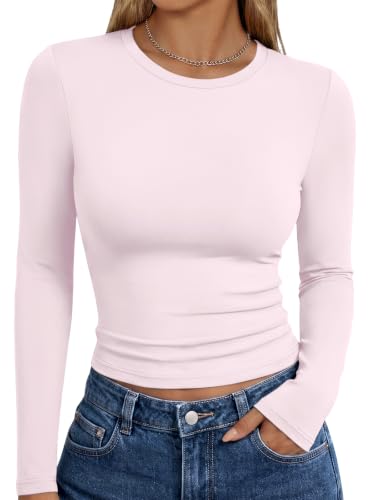 Image of Trendy Queen Womens Long Sleeve T Shirts Fall Fashion Basic Y2K Tops 2026