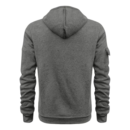 Mens Quarter Zip Up Hoodies Drawstring Long Sleeve Pullover Sweatshirts Tactical Hoodie Sweatshirt with Pocket4