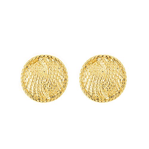Women Gold Clip Earrings, Vintage Round Button Clip On Earrings Non Pierced Earrings For Teen Girls Jewelry #TOP8