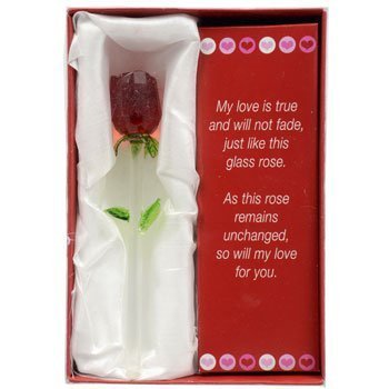 Forever Glass Rose with Poem ~ Valentines Day or Special Occasion ~ Say I Love You with this Handmade Glass Roses with Love Poems 5