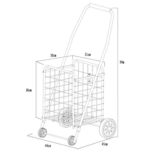 H.Slay einkaufswagen Trolley klappbar, Einkaufstrolley mit leisen Rädern Einkaufsroller Wheel Shopping Trolley Große… – Bild 6