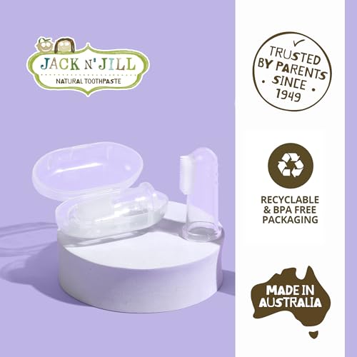 Image of Jack N Jill Baby Silicone Finger Brush, Two Brushes Plus Case (Pack of 1)