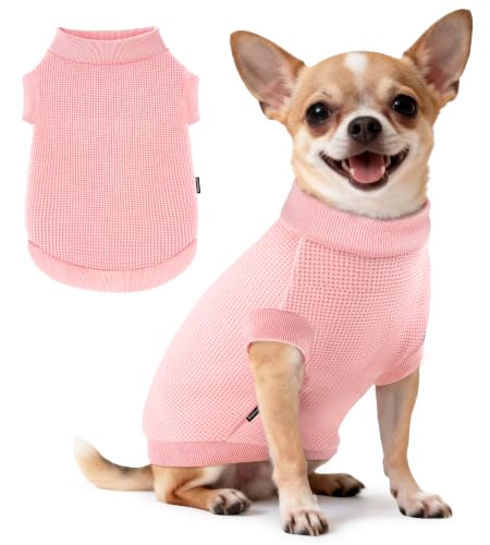 Image of 1 Pack Dog Shirt for Small Supplies Functional Waffle Dog Clothes Warm Soft Sweatshirt Outfit for Dogs Cats Pet Apparel