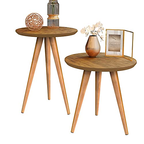 Conjunto de Mesa Apoio e Mesa Lateral Duplo Classic - Freijó