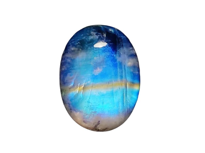 Pierre de lune naturelle arc-en-ciel 13x18mm cabochon ovale en vrac pour création de bijoux DIY