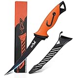 Golden Bird Cuchillo deshuesador, Cuchillo para carne de 16,5cm 5Cr15mov con funda Cuchillo filetero con mango ergonómico para carne y aves