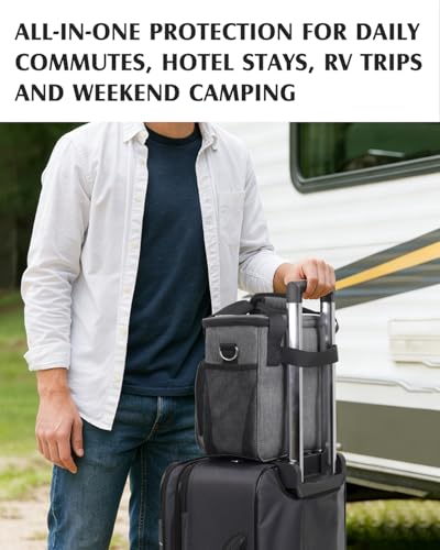 Image of JISHAHS Travel Carrying Bag for Keurig K-Mini Mate Coffee Maker, Single Serve Coffee Brewer Portable Storage Bag with 3-Way Carry, Padded Multi-Pocket Storage Accessories
