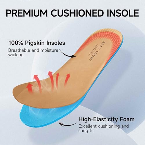 Image of BEAU TODAY Chunky Loafers for Women, Women's Leather Platform Loafers, Lug Sole Tassel Slip On Loafers Shoes Brogues Wingtip Casual Business Shoes Comfortable Dressy