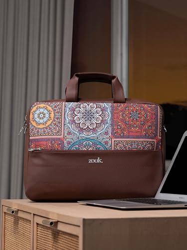 Image of ZOUK Arin Laptop Bag | Slim & Stylish Laptop Bag for Women Office Use | Fits 15.6+ Inch Laptop | Padded Compartment Fits up to 17 Inch Laptop | Water-Resistant | Lightweight