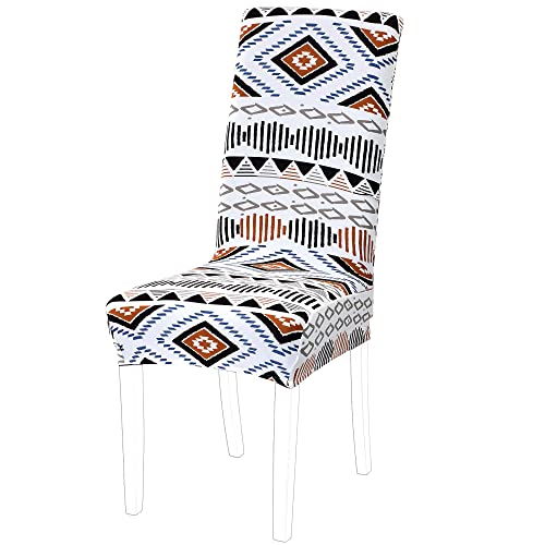 uxcell Dining Chair Cover,Stretch Bar Stool Slipcover Kitchen Chair Protector Spandex Pattern Chair Seat Cover for Home Decorative/Dining Room/Party/Wedding (Medium, Bohemia)
