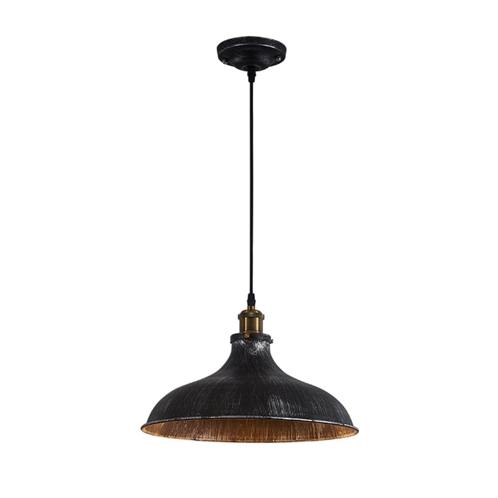 Suspension de plafond noire en métal pour îlot de cuisine style industriel retro