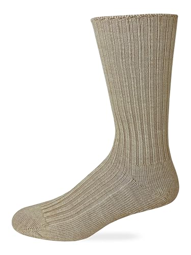 Georgia Boot Mens Merino Wool Casual Ribbed Knit Crew Socks 1 Pair Pack (US, Alpha, X-Large, Regular, Regular, Khaki)