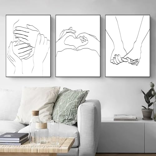 Art réaliste de geste KEBIA triptyque haut de gamme en noir et blanc pour salon contemporain