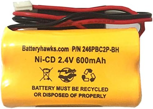 BP2-A Dual-LITE Ni-CD 2.4v 600mAh CSXWREB3 HUBBEL Battery BP2A BP2-0A 0BP2-0A 2.4v 600mAh Ni-CD Battery Pack Replacement for Exit Sign Emergency Light
