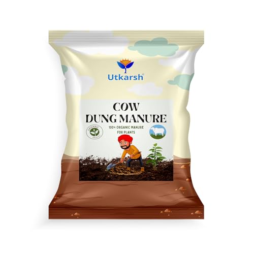 Image of Utkarsh Cow Dung Manure 5 Kg, 100% Natural Organic Fertilizer for Plants, Nutrient-Rich Microbial Compost, Improves Plant Health, Water Retention & Soil Fertility, Sourced from Desi Gaushalas