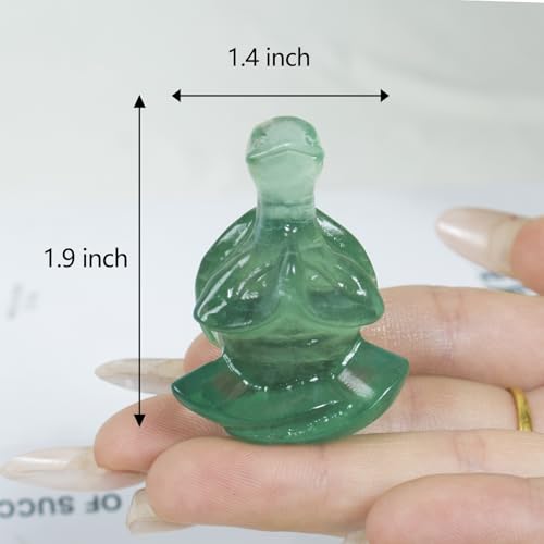 Escultura Tortuga de Cristal de Fluorita para Meditación miniatura 2