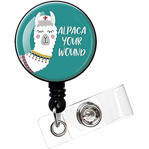 Alpaca Your Wound,Funny Badge Reel,Retractable ID Card Badge Holder with Alligator Clip,Alpaca Badge,Nurse Badge Reel,Medical MD RN Nurse Badge ID,Suitable for Nurses,Doctors,Nursing Students Cover