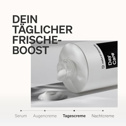 Day Care – 50ml Feuchtigkeitscreme – Tagescreme mit Hyaluronsäure, Glycerin und Lipiden – Anti Aging – 100% Naturkosmetik – feuchtigkeitsspendend – vegan, natürliche Inhaltstoffe, Parfümfrei
