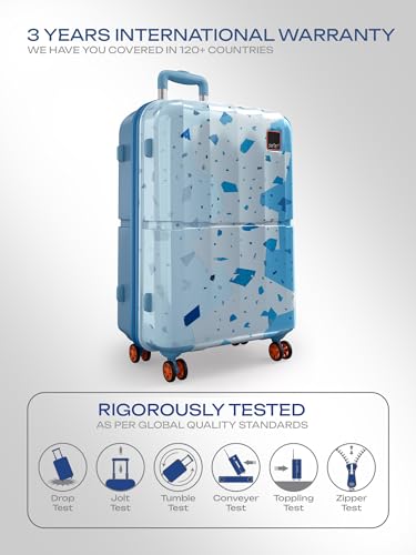 Image of Safari Tazzo 8 Wheels Set of 2 (Cabin + Medium) Trolley Bag, Hard Case Polycarbonate, 360º Wheeling Small Check in Luggage, Suitcase for Travel, Trolley Bags for Travel, Printed