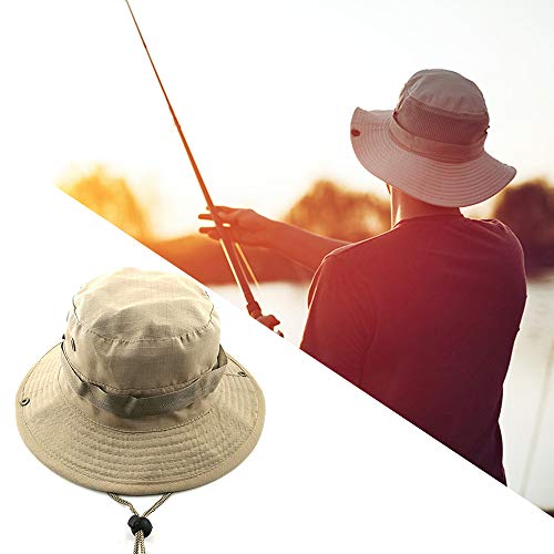 XINJIA Chapéu de pescador grego para homens, chapéu de sol dobrável de aba larga masculino e feminin