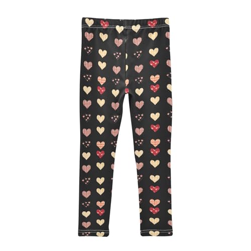 Girls Leggings Plaid Heart Black Toddler Girls Clothes Toddler Comfortable Bottoms Girl Leggings 3T-10Y2