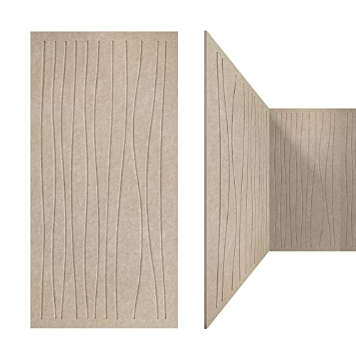 Umiacoustics 3 Packs Large Sound Absorbing Panels,48 X 24 X 0.4 Inches Acoustic Panels,Decorative Sound Proof Panels In Art Curve Shaped For Wall Window Door. #TOP4