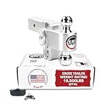Weigh Safe Adjustable Trailer Hitch Ball Mount - 4' Adjustable Drop Hitch for 2.5' Receiver - Premium Heavy Duty Aluminum Trailer Tow Hitch w/Chrome Plated Tow Balls (2' & 2 5/16') - 18,500 GTW
