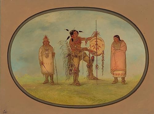 Poster George Catlin Saukie Warriories habillage mur vide grande toile