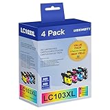 USEHOTI LC103XL Compatible Ink Cartridges for Brother LC103 LC101 High Yield 4 Pack (Black, Cyan, Magenta, Yellow), Work with Brother MFC-J870DW, MFC-J6920DW, MFC-J450DW, MFC-J6520DW Printers